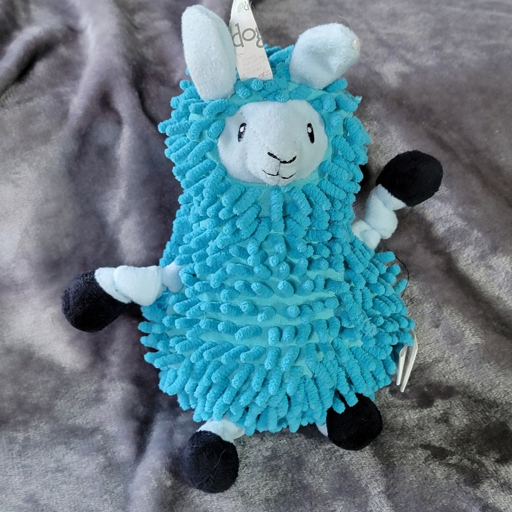 GoDog Bubbly Llama Dog Toy Blue Excellent Chew Guard Technology Plush